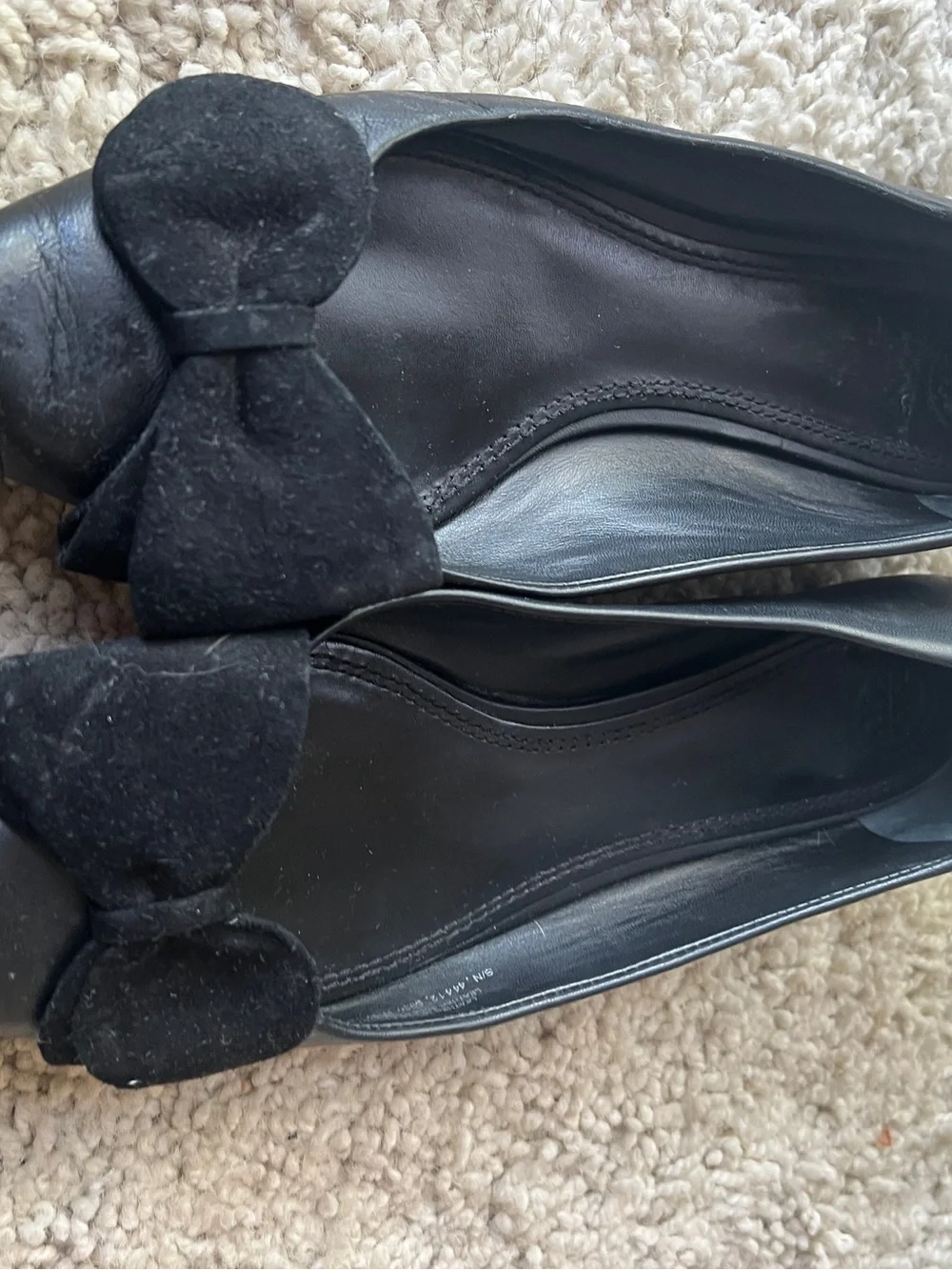 Black Tori Burch Bow-Accent Women’s Ballet Flats